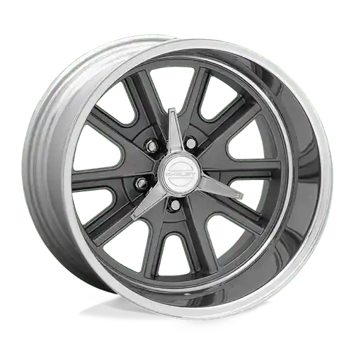 American Racing Vintage VN427 SHELBY COBRA 5X114.3 17X8 -25 TWO-PIECE MAG GRAY CENTER POLISHED BARREL Direct From Factory