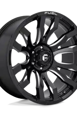 Fast Shipping Fuel 1PC D673 BLITZ 8X200 20X8.25 -227 GLOSS BLACK MILLED