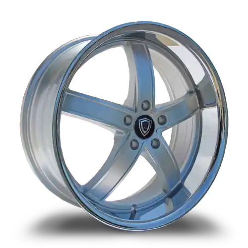MARQUEE WHEELS M5330A 5x115 22x9+15 SILVER /MACHINED/STAINLESS LIP Fan Favorite