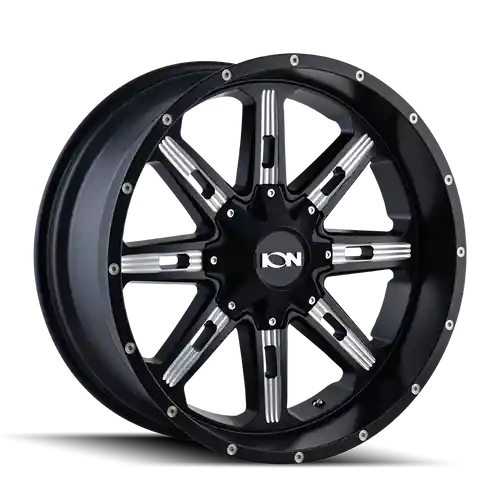 Free Delivery Ion Type 184 8x170 17x9-12 Satin Black/Milled Spokes