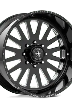 Money Back Guarantee American Force F20 Atom SS 6X139.7 22X12 -40 GLOSS BLACK MACHINED
