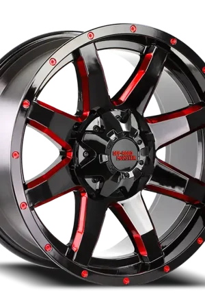 Off Road Monster M08 M08 Wheel 20x9 6x135 & 6x139.7 Gloss Black w/ Candy Red Milling 0mm - FREE T-SHIRT INCLUDED! Best Seller