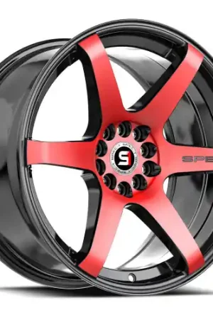 Spec-1 SPT-32 5x100/5x114.3 18x9 +38 Gloss Black & Red Machined Flash Sale