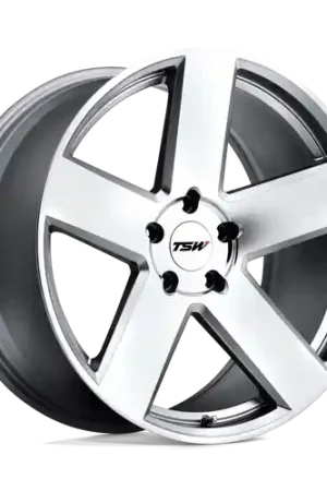 Free Shipping TSW BRISTOL 5X130 20X10.5 +56 SILVER W/ MIRROR-CUT FACE