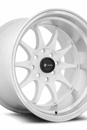 Weekend Sale Vors Tr3 Wheel 15x9 4x100 & 4x114.3 White w/ Machined Lip 0mm