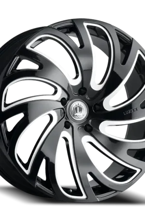 Luxxx Alloys Lux 23 Wheel 24x9.5 6x135 Gloss Black Milled 30mm - FREE T-SHIRT INCLUDED! Holiday Sale