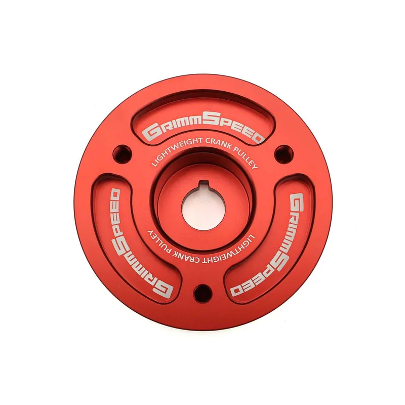 Certified GrimmSpeed Lightweight Crank Pulley (Red) - 2002-2014 Subaru WRX / 2004-2021 Subaru STI