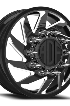 Low Price Adf - Contractor Right Dually Wheel 28x8.25 8x165.1 Gloss Black/Machined 132mm - MINIMUM PURCHASE OF 4 - FREE T-SHIRT INCLUDED!
