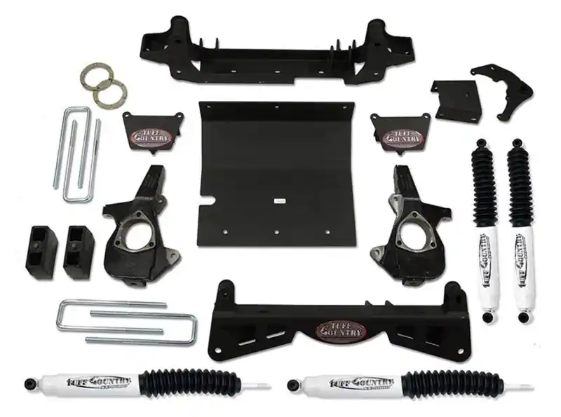 Top Pick Tuff Country 01-10 Chevy Silverado 2500HD 4x4 4in Lift Kit (w/3pc Sub Frame SX8000 Shocks)