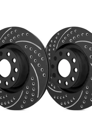 Bulk Order SP Performance Rear Vented 8 Lug Double Drilled and Slotted Black ZRC Brake Rotors PLA S55-192-BP
