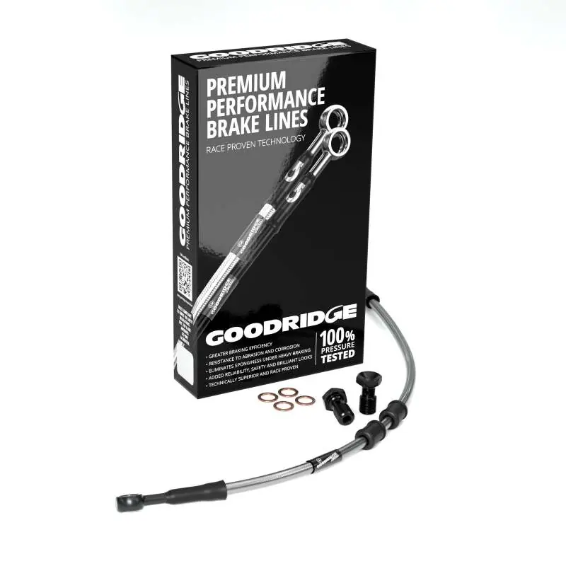 Original Goodridge 18-23 HD FLDE/FLFB/S (w/ABS) +6in Clear Brake Line Kit w/Black Fittings