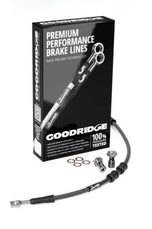 Goodridge 11-14 HD FLSTC (w/ABS) -4in Black Brake Line Kit w/Stainless Steel Fittings Don’t Miss Out