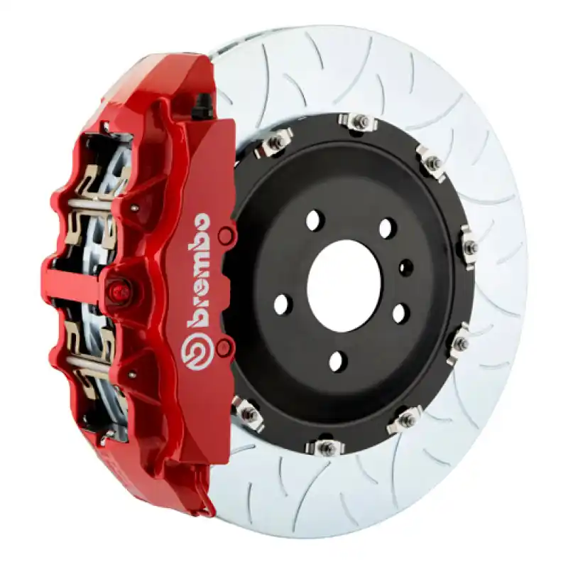 Brembo 11-23 Charger w/V8 Exc AWD/SRT8 Fr GT BBK 6Pis Cast 380x34 2pc Rotor Slotted Type3-Red Top Rated
