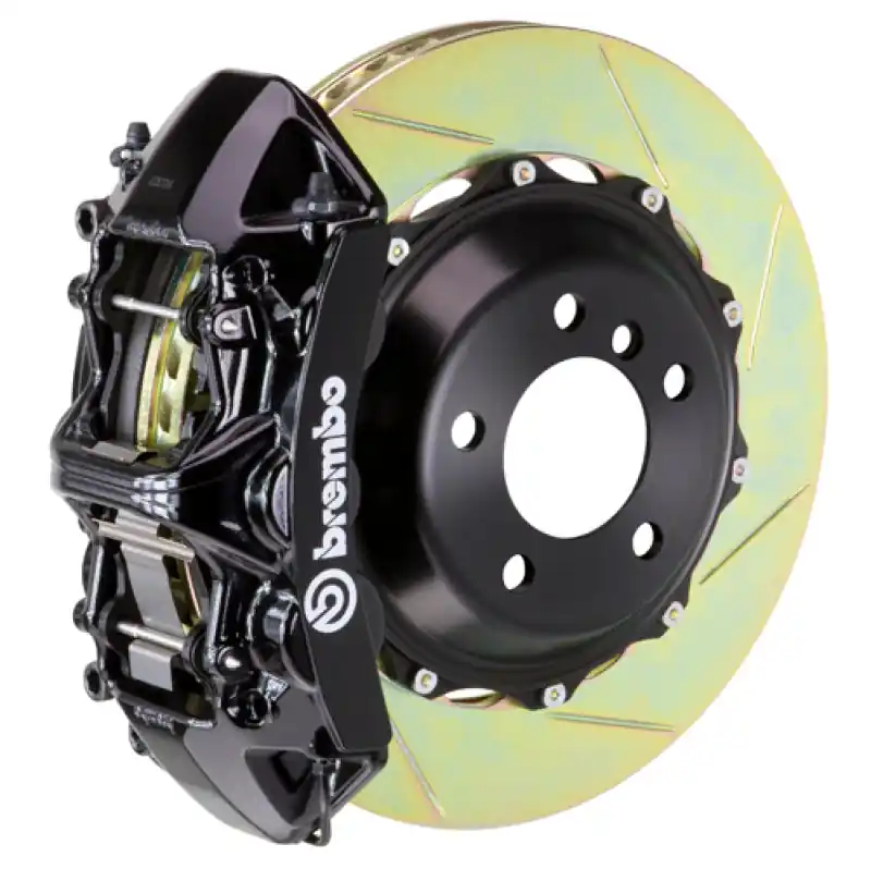 Brembo 05-11 SLK55 AMG (R171) Front GT BBK 6 Piston Cast 380x32 2pc Rotor Slotted Type-1-Black Professional Grade
