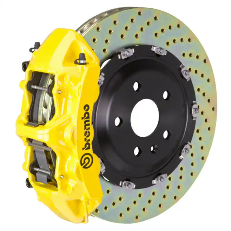 Trending Brembo 25+ BMW X3 30 xDrive (G45) Front GT BBK 6 Piston Cast 380x34 2pc Rotor Drilled - Yellow