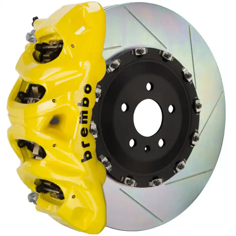 Brembo 17-20 F150 Raptor Front GT BBK 8 Piston Cast 412x38 2pc Rotor Slotted Type-1- Yellow Fast Shipping