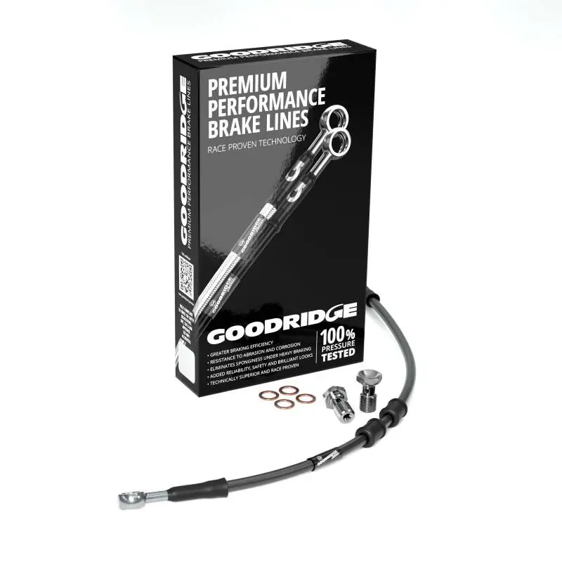 Goodridge 11-14 HD FLSTC Heritage CL (w/ABS) +2in Black Brake Line Kit w/Stainless Steel Fittings Price Drop