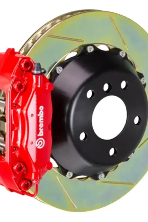Premium Brembo 11-23 Challenger w/V8 Exc AWD/SRT8 Rr GT BBK 4Pis Cast 2pc 345x28 2pc Rtr Slot Type1-Red