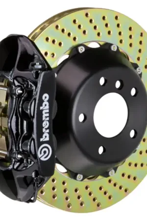 Brembo 01-02 Viper RT10/GTS/92-00 Viper RT10/GTS Rr GT BBK 4Pist Cast 345x28 2pc Rotor Drill-Black Flash Sale