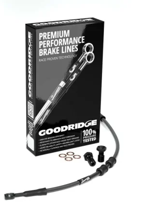Top Rated Goodridge 10-17 HD FXDWG -4in Black Brake Line Kit w/Black Fittings