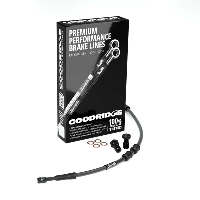 Top Rated Goodridge 10-17 HD FXDWG -4in Black Brake Line Kit w/Black Fittings