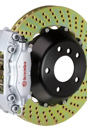 Brembo 06-12 325i (Excl. xDrive) Rear GT BBK 4 Piston Cast 345x28 2pc Rotor Drilled-Silver One Day Deal