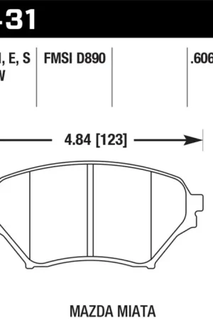 Top Pick Hawk 01-05 Miata w/ Sport Suspension Blue 9012 Front Brake Pads D890