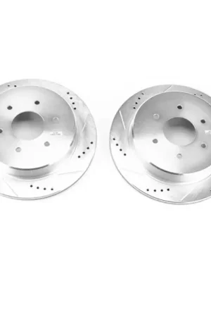 Power Stop 17-18 Nissan Titan Rear Evolution Drilled & Slotted Rotors - Pair Crafted