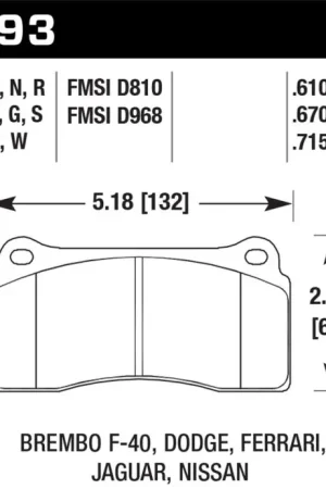 Hawk 09-11 Nissan GT-R Blue 9012 Race Rear Brake Pads Express Delivery