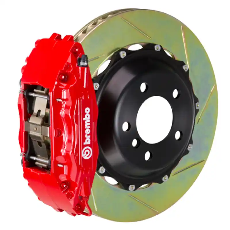 Bargain Brembo 03-08 SL500 Front GT BBK 4 Piston Cast 2pc 355x32 2pc Rotor Slotted Type1-Red