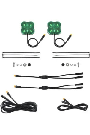 Direct From Manufacturer Diode Dynamics Stage Series Single Color LED Rock Light - Green M8 (2-pack)