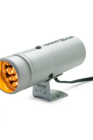 Worldwide Shipping Autometer 12 Amber LED Super-Lite Shift Light Silver