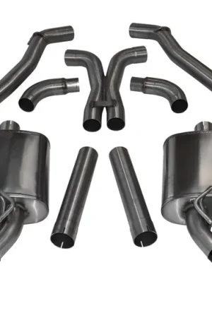 Corsa Performance Exhaust 3.0" Cat-Back Dual Rear Exit with Twin 4.0" Black PVD Pro-Series Tips COR 14971BLK Mega Sale