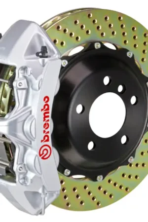 Get Yours Brembo 95-98 993 C2/C4/C4S/Turbo Front GT BBK 6 Piston Cast 380x32 2pc Rotor Drilled-Silver