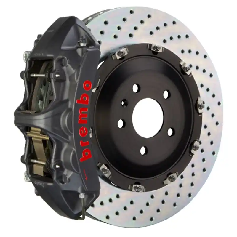 Grab Now Brembo 09-16 Panamera/S/4S/Turbo Front GTS BBK 6 Piston Cast 405x34 2pc Rotor Drilled-Black HA