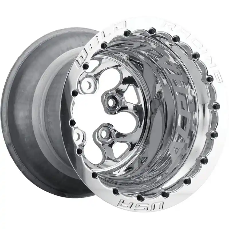 Weld Alpha-1 15x13 / 5x4.5 BP / 4in BS Polished Wheel - Polished Double Beadlock MT Discount