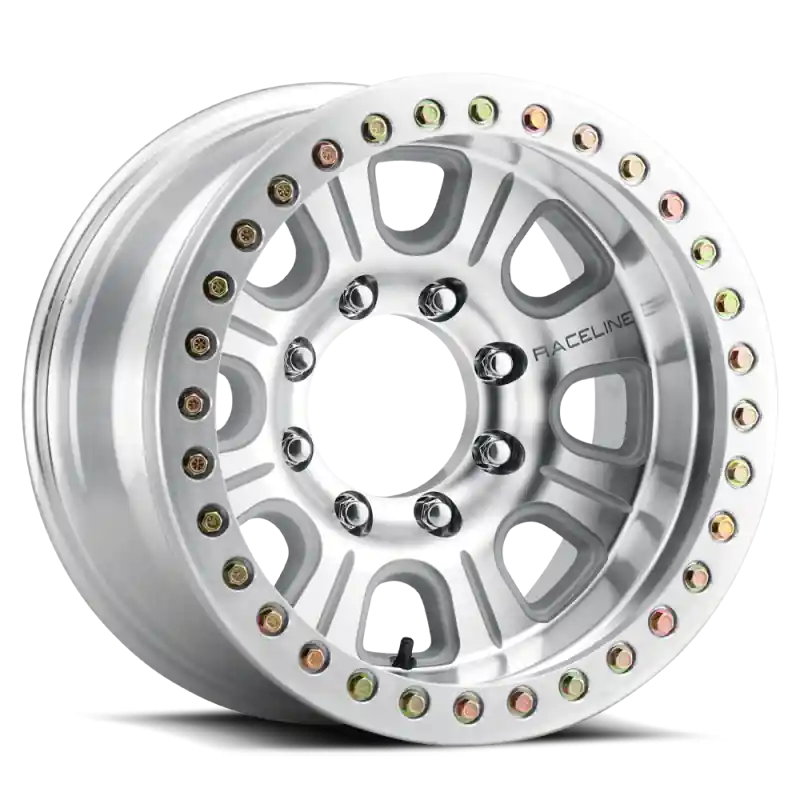 New Arrival Raceline RT233 Monster 17x9.5in / 6x139.7 BP / -32mm Offset / 107.95mm Bore- Machined Beadlock Wheel