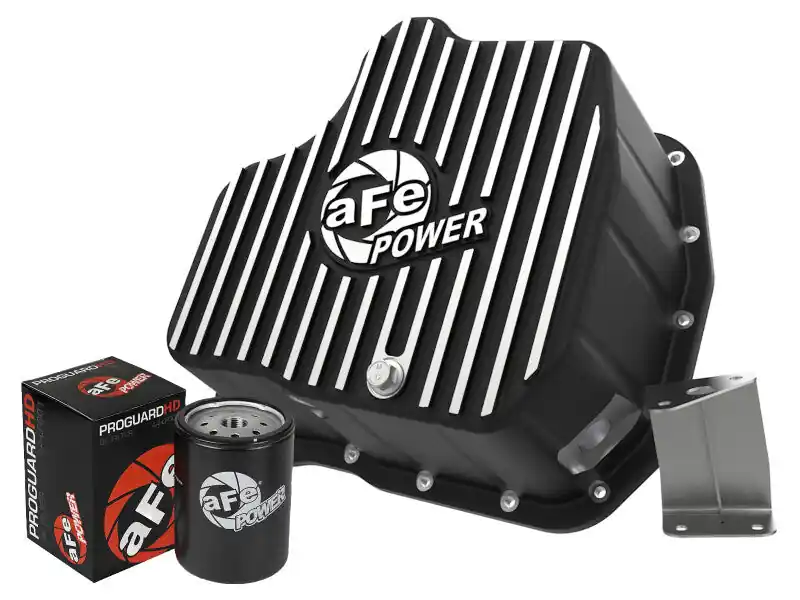 aFe POWER GM Diesel Trucks 01-10 V8-6.6L (td) Pro Series Engine Oil Pan Black w/ Machined Fins Exclusive Offer