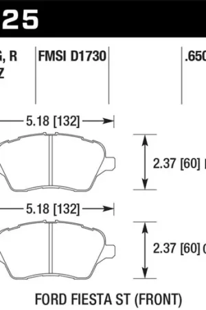Hawk 14-16 Ford Fiesta ST HP+ Street Front Brake Pads Warranty Included