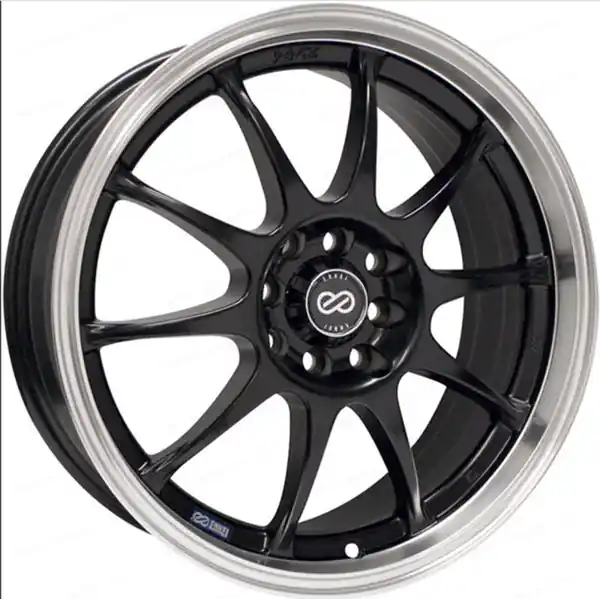 Enkei J10 15x6.5 5x100/114.3 38mm Offset 72.62mm Bore Dia Matte Black w/ Machined Lip Wheel No Minimum Order