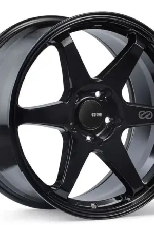 Authentic Enkei T6R 18x8 45mm Offset 5x112 Bolt Pattern 72.6 Bore Gloss Black Wheel
