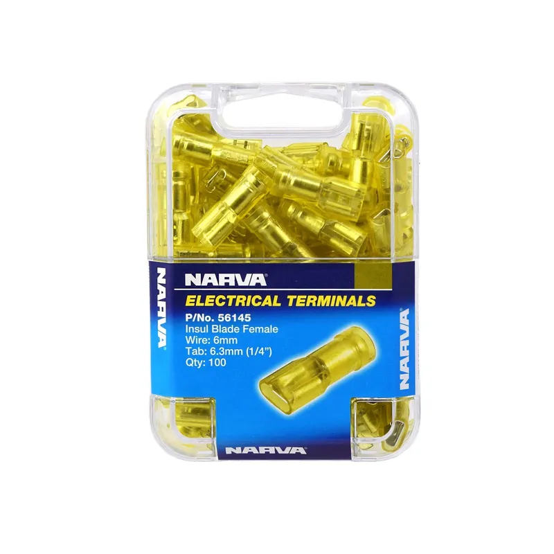 Fast Shipping Narva 56145 6.3 X 0.8Mm Female Blade Terminal Yellow (100 Pack)
