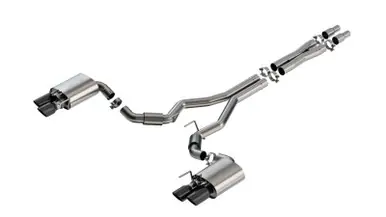 Borla 2024 Ford Mustang GT 5.0L V8 w/ Active Exhaust S-Type Cat-Back Exhaust System - Black Chrome - 140962BC Same Day Shipping