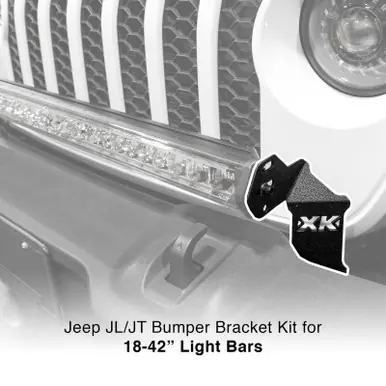 Top Rated XK Glow Jeep JL JT Front Bumper Light Bar Bracket Kit 20-36In - XK-BRC-JL-FB