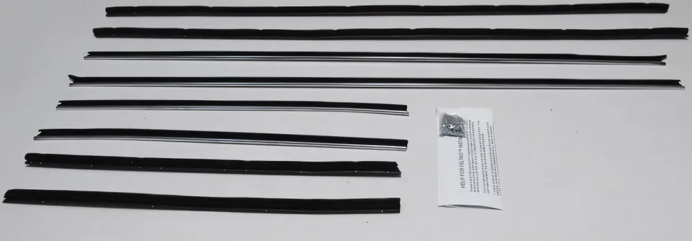 Get Yours Window Sweeps Weatherstrip for 1969 Ford Galaxie Black Front Rear Left Right