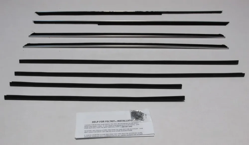 Window Sweeps Weatherstrip for 1963-1964 Chevrolet Impala Wagon Black Front Rear Fast Shipping