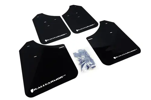 Limited Offer Rally Armor 2008-2015 Mitsubishi EVO X UR Black Mud Flap w/ White Logo MF10-UR-BLK/WH