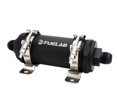 Popular Fuelab PRO Series In-Line Fuel Filter (10gpm) -12AN In/-12AN Out 6 Micron Fiberglass - Matte Black - 86834