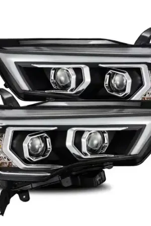Sale AlphaRex 14-20 Toyota 4Runner PRO-Series Projector Headlights Plank Style Black w/Sequential Signal