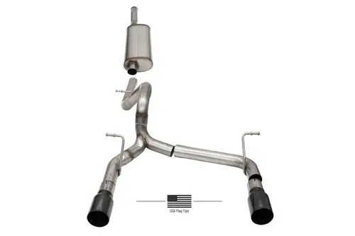 Best Price Corsa 2018-2025 Jeep Wrangler JLU 3.6L 2.75in Sport Cat-Back Exhaust w/ Black Tips - 21124BLKUSA